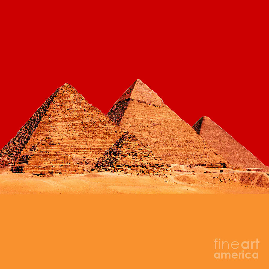 Pyramids in Red Photograph by Munir Alawi