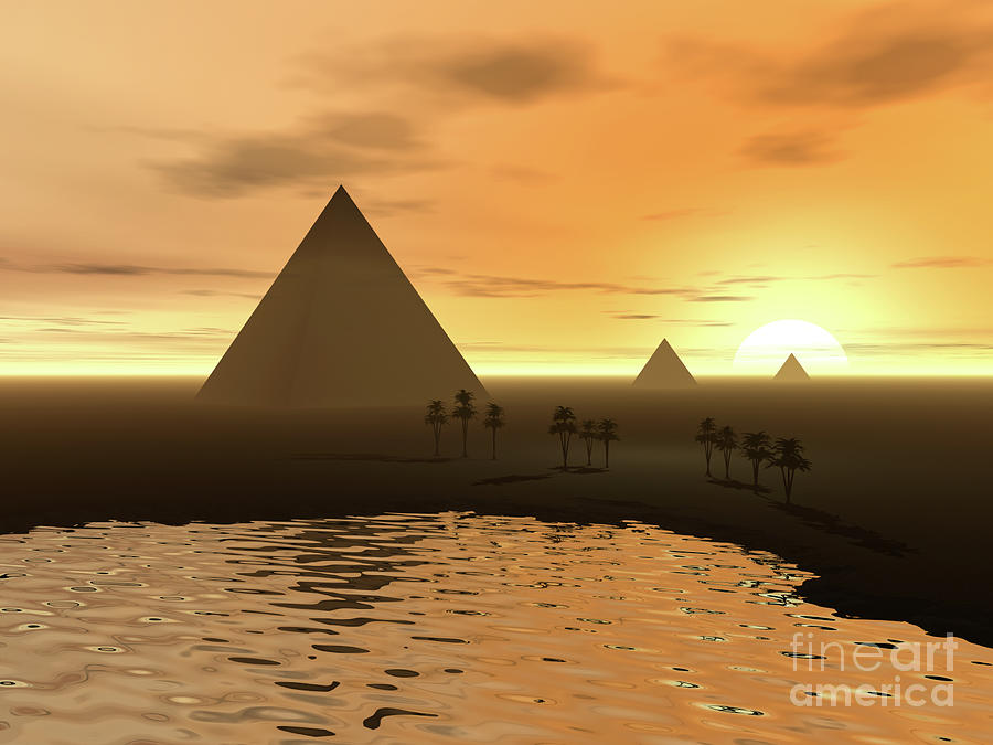 Pyramids Digital Art by Phil Perkins