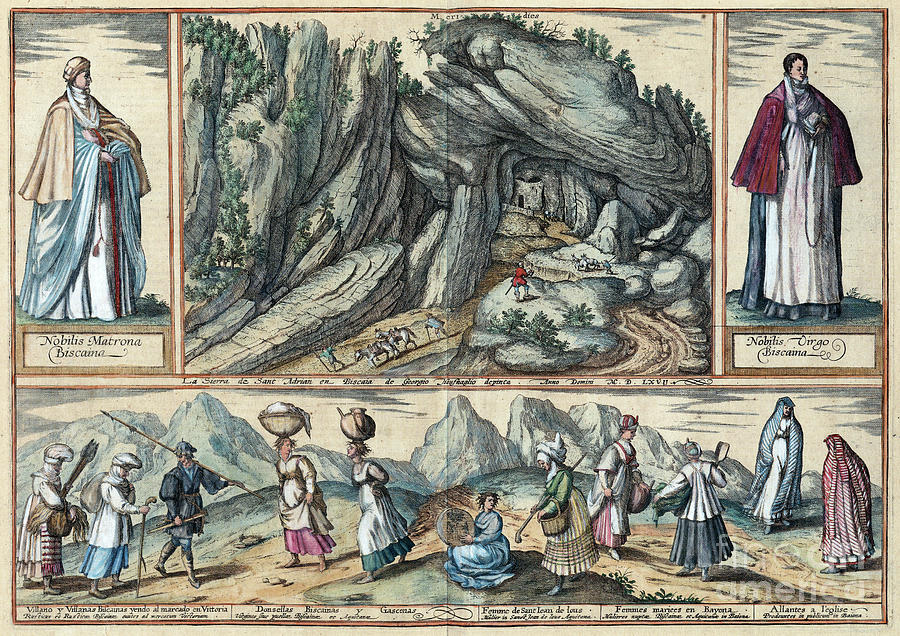 Pyrenees Mountains, 1598 Drawing by Georg Braun and Franz Hogenberg