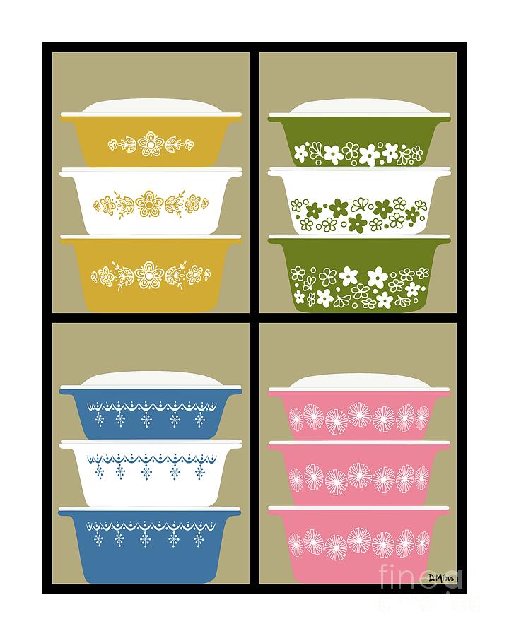 Pyrex Casserole Collection Digital Art by Donna Mibus Pyrex Casserole Collection Digital Art by Donna Mibus