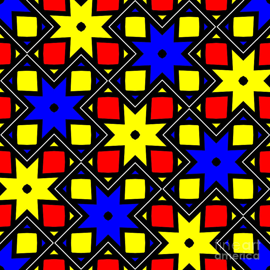 Pythagorean abstract primary colors pattern Drawing by Aapshop