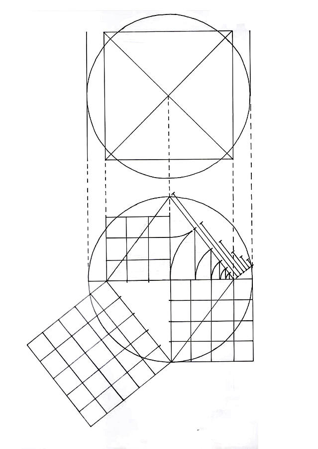 Pythagorean Pyramid Drawing by Trevor Grassi