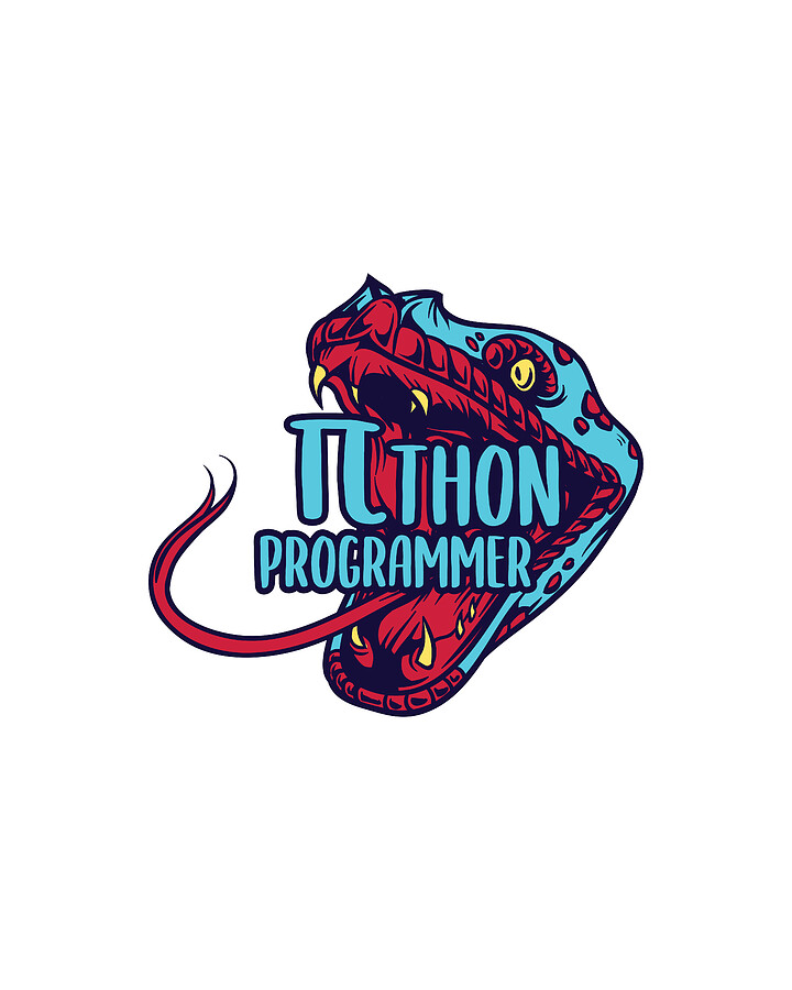 Python Programmer Funny Snake Math Pun Digital Art by Jacob Zelazny