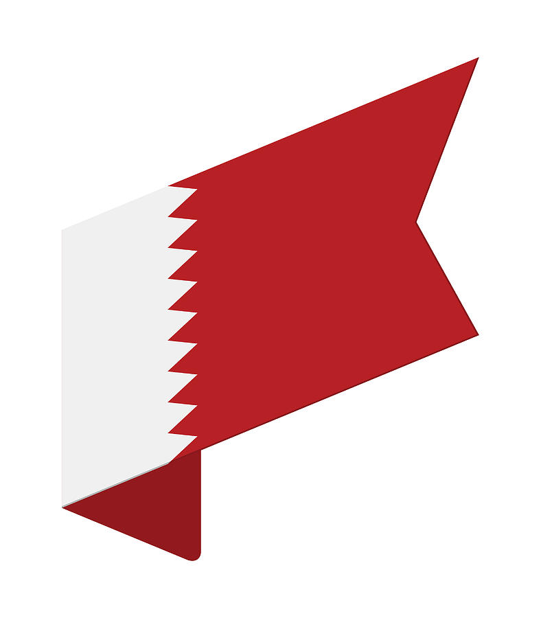 Qatar - Isometric Label Flag Vector Flat Icon Drawing by Pop_jop