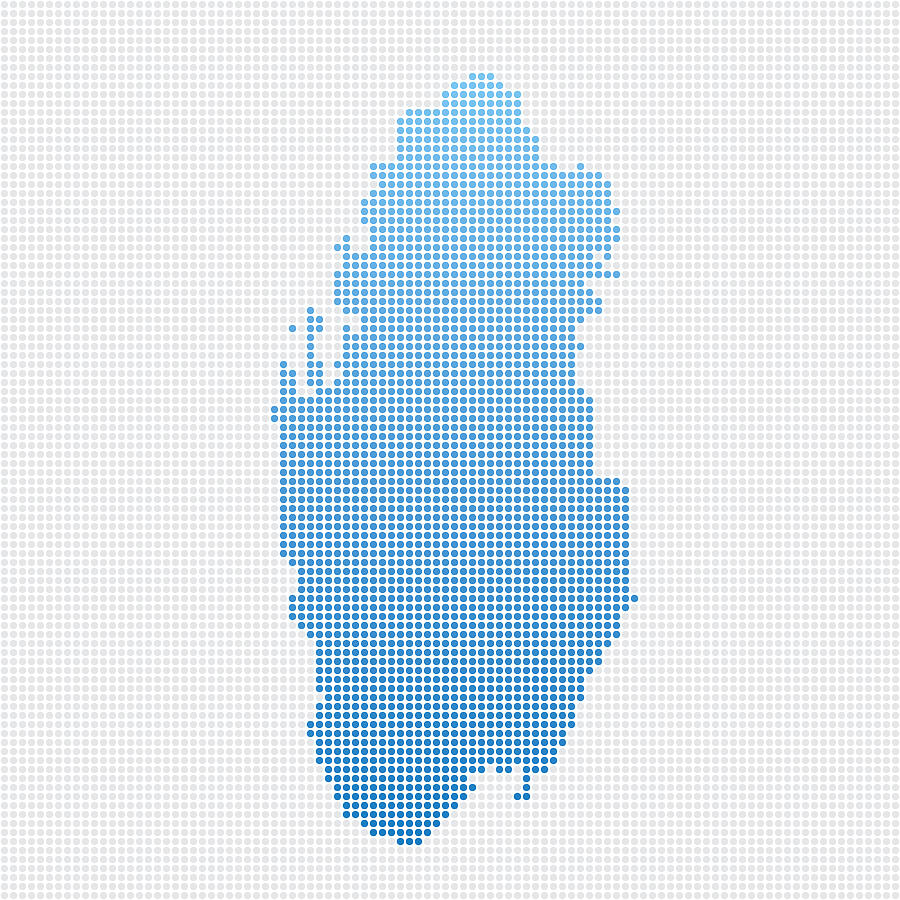 Qatar Map Blue Dot Pattern Drawing by FrankRamspott
