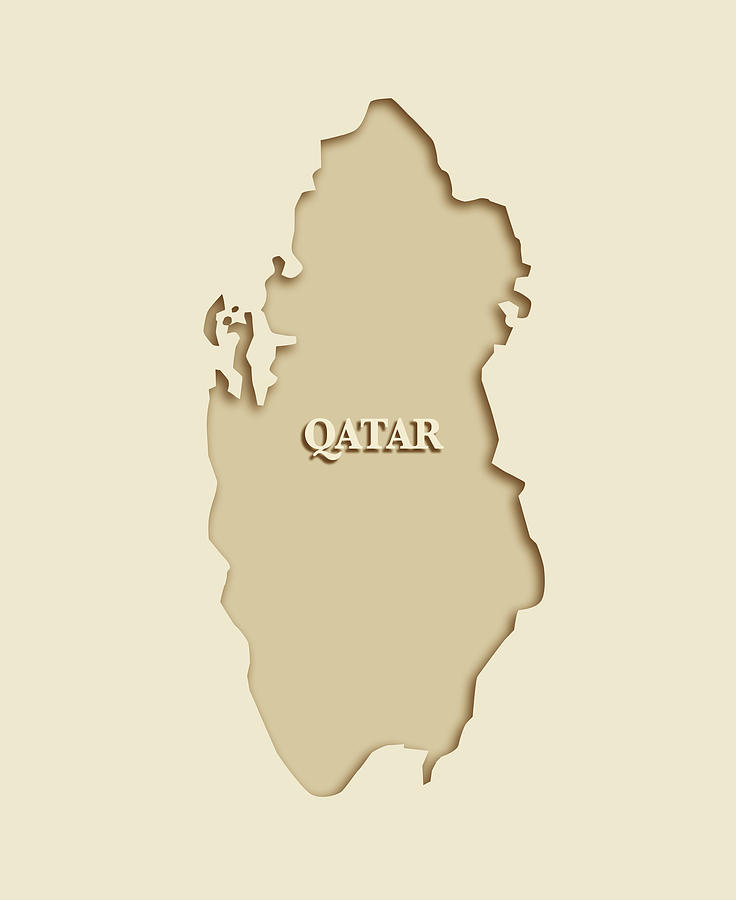 Qatar Map Drawing by RobinOlimb