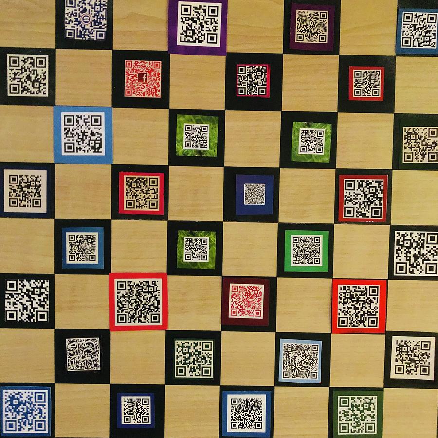 QR Checkerboard  Mixed Media by Douglas Fromm