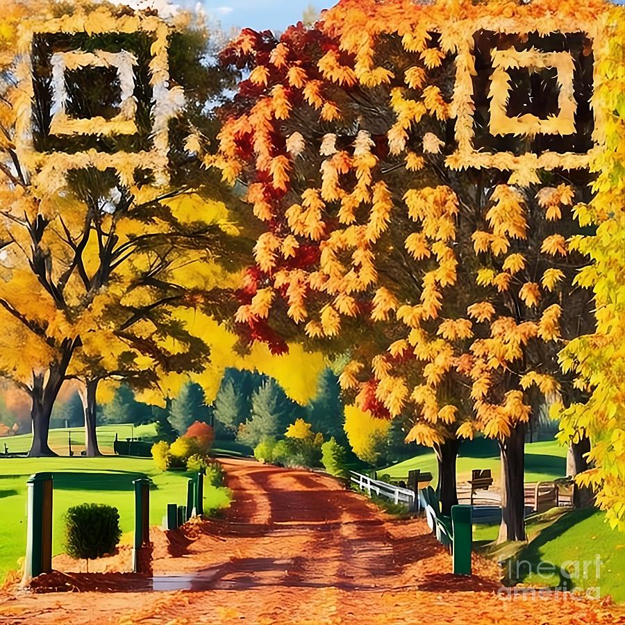 QR Code for Autumn Serenity - Scan for 11 Hours of Nature Scenes and Soothing Piano Music  Mixed Media by Artvizual Premium