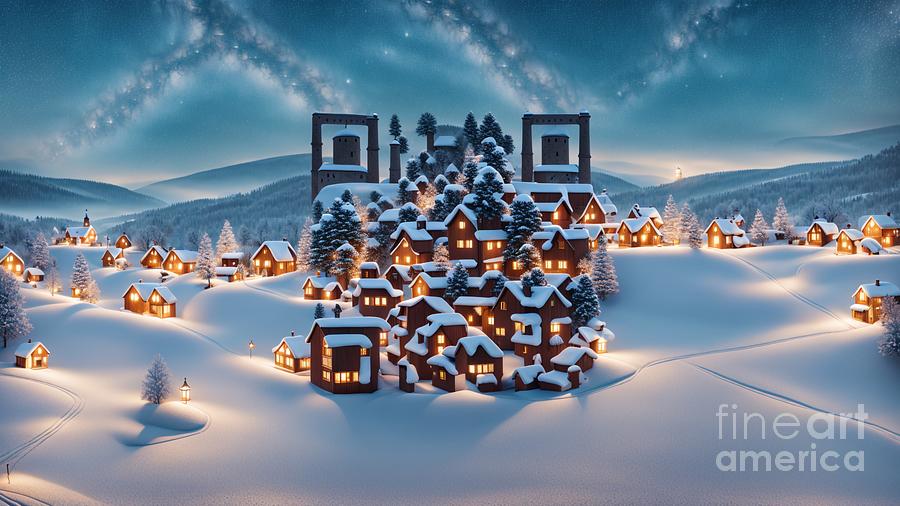 QR Code Magic  - Scan for a Winter Wonderland Video  Mixed Media by Artvizual Premium