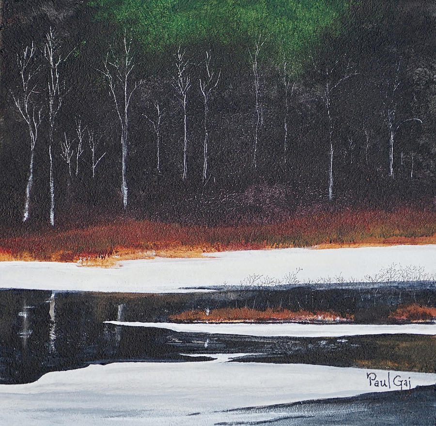 Quabbin Quiet Late Winter Painting by Paul Gaj