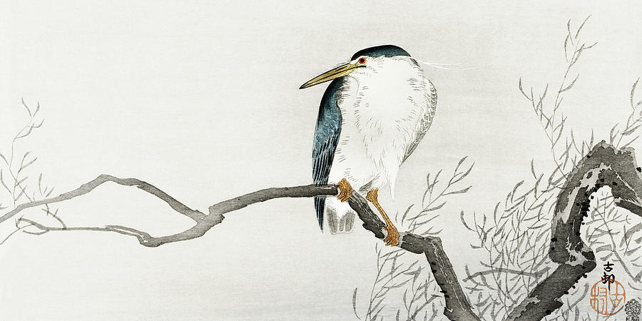 Quack on erratic branch Painting by Ohara Koson Quack on erratic branch Painting by Ohara Koson