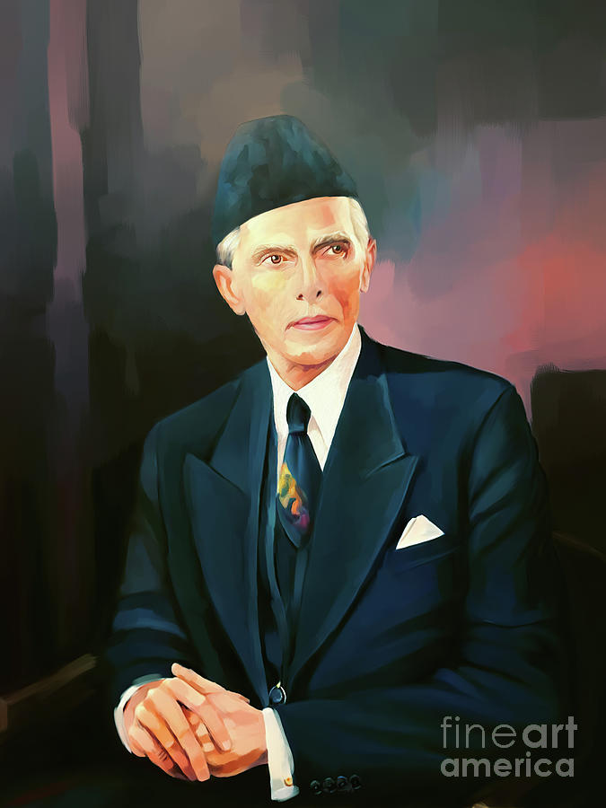 Quaid e Azam Muhammad Ali Jinnah  Painting by Gull G