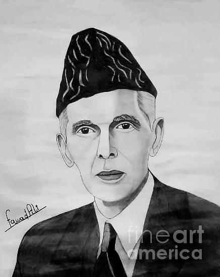 Quaid e Azam skecth Drawing by Fawad Ali | Fine Art America