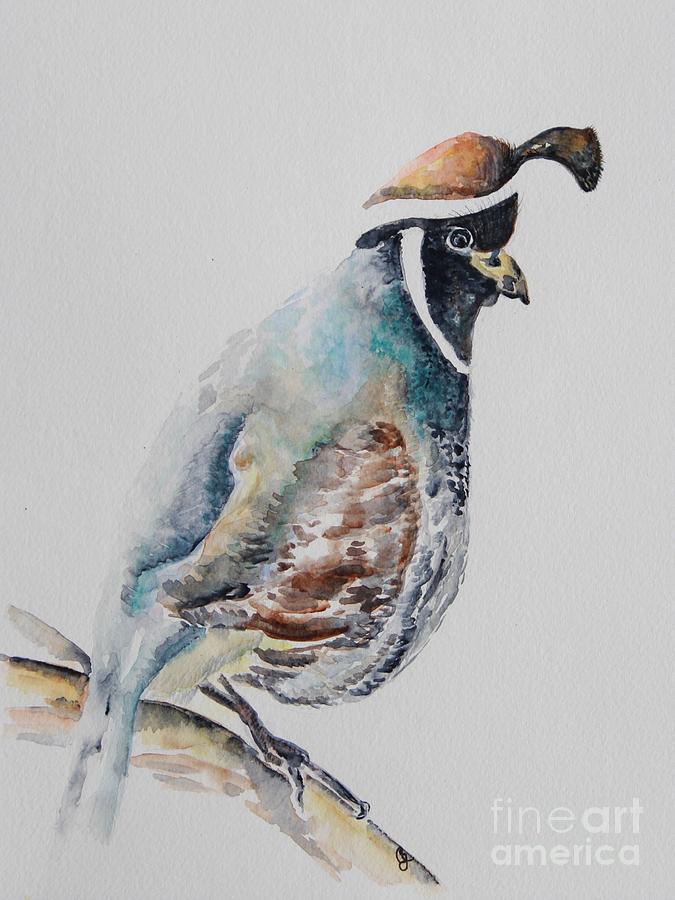 Quail Thoughts Painting by Carrie Godwin