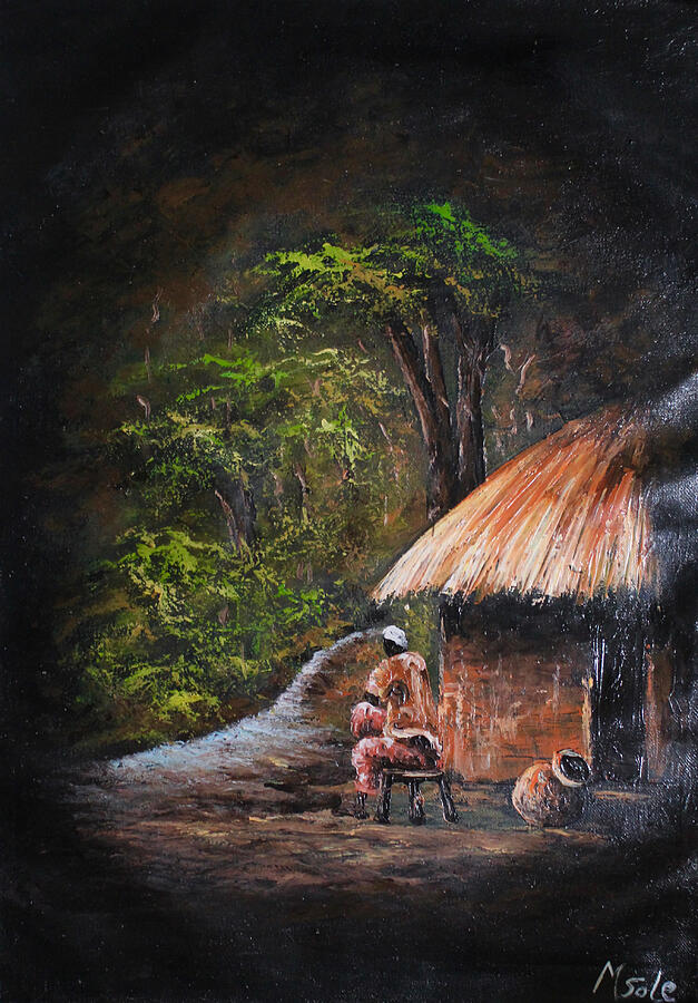 Quaint and Happy Painting by Stephen Msole Kiswanta Quaint and Happy Painting by Stephen Msole Kiswanta