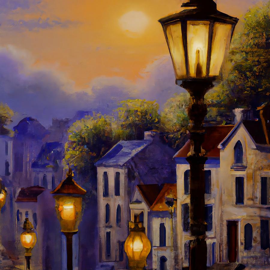 Quaint city street Digital Art by Gary Dance - Fine Art America