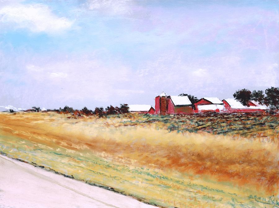 Quaint Farmland Pastel by M Diane Bonaparte