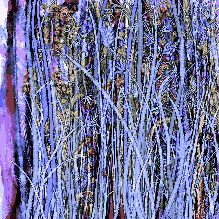 Qualias Blue Grass Hard-Edged Digital Art by Russell Kightley