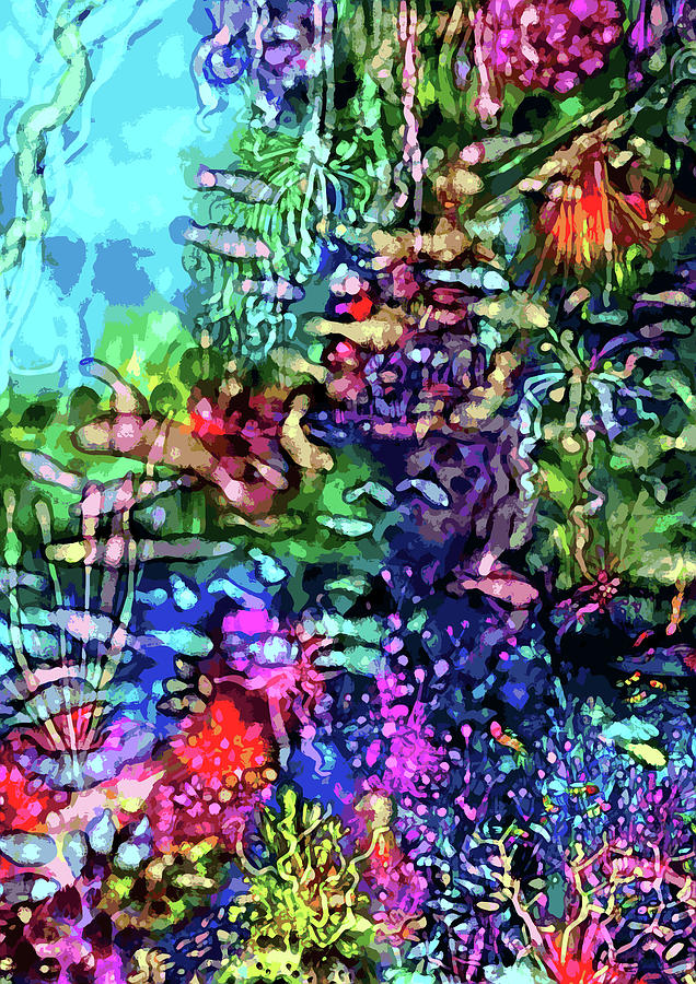 Qualias Reef Deep Blue Digital Art by Russell Kightley