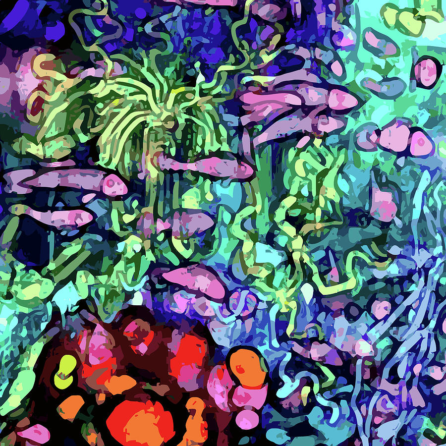 Qualias Reef Stained Glass Detail Digital Art by Russell Kightley