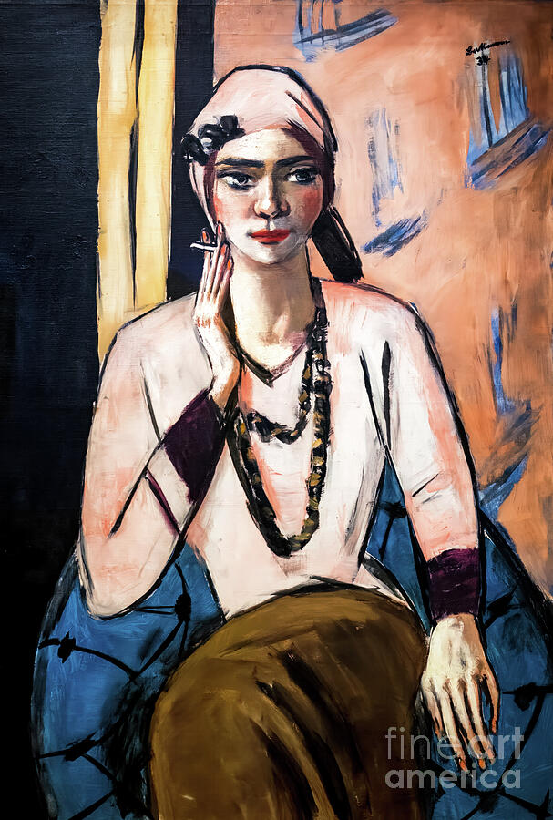 Quappi in Pink Jumper by Max Beckmann 1932 Painting by Max Beckmann