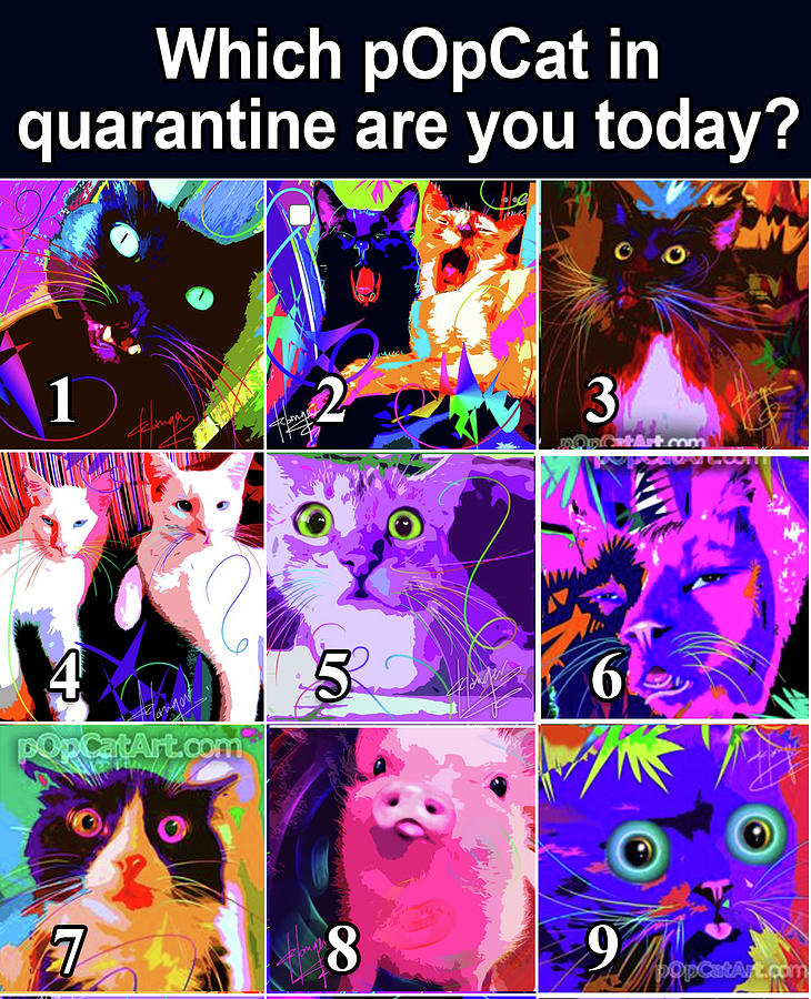 Quarantine Cats Painting by DC Langer