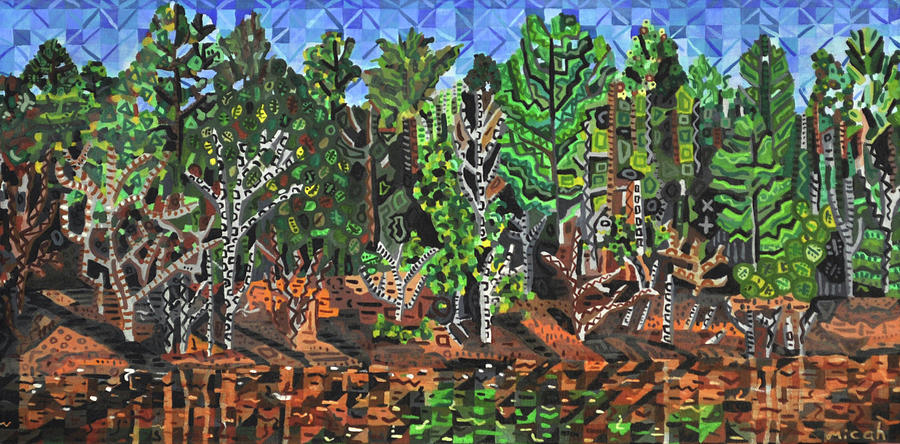 Quarry at the Eno River Painting by Micah Mullen
