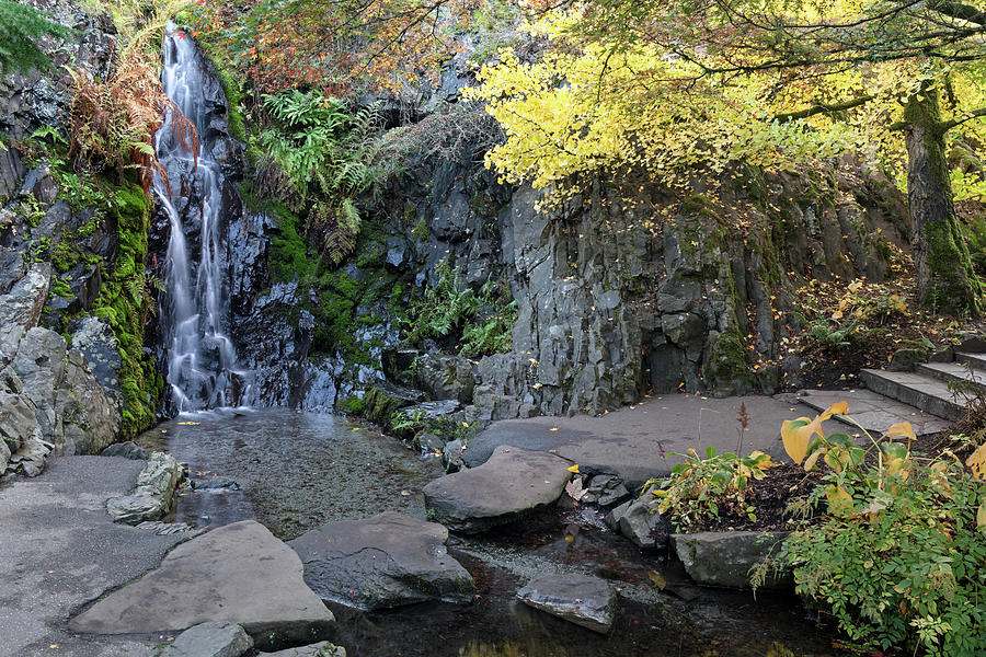 Quarry Gardens Waterfall at QE Park Photograph by Michael Russell