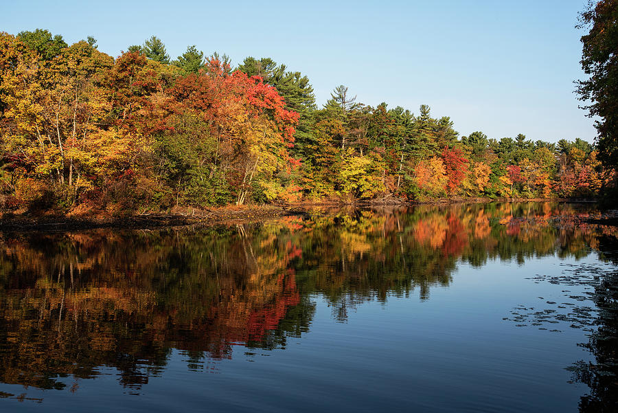 Quarter Mile Pond Stoneham Massachusetts Fall Foliage Autumn Photograph by Toby McGuire