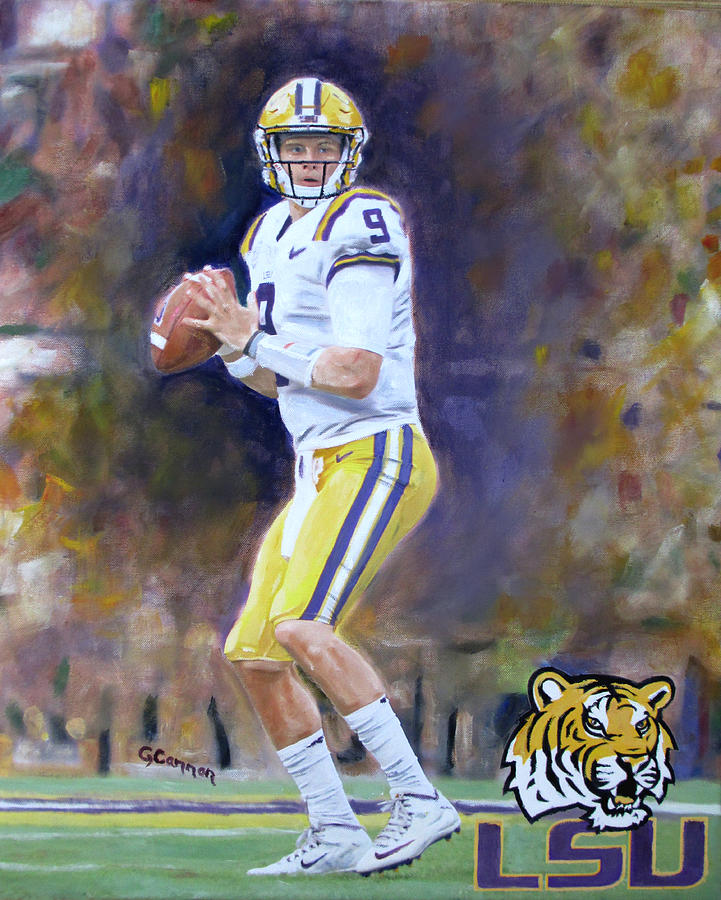 Get Tha Gat. @joe_burrow10 (4 hour live painting @revelryofbr ) #artbyjzumo  #joeburrow #bestintheworld #lsu #richNspirit