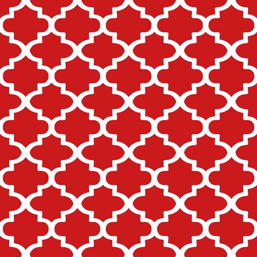 Quatrefoil Pattern In Red Digital Art by Taiche Acrylic Art