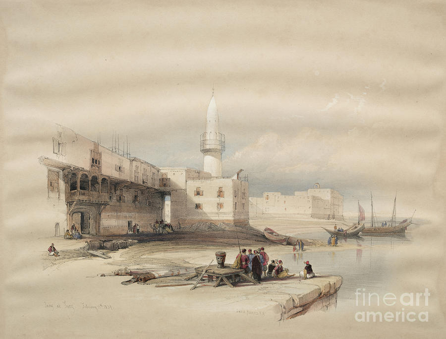 Quay at Suez, Egypt 1839 q1 Painting by Historic illustrations