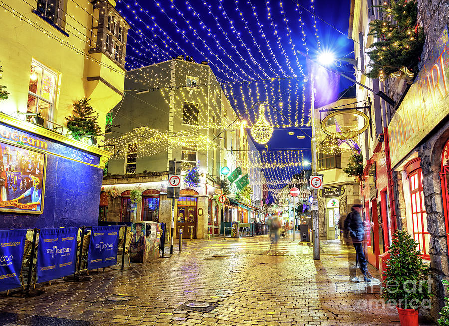 Quay Street Christmas Lights in Galway Photograph by John Rizzuto