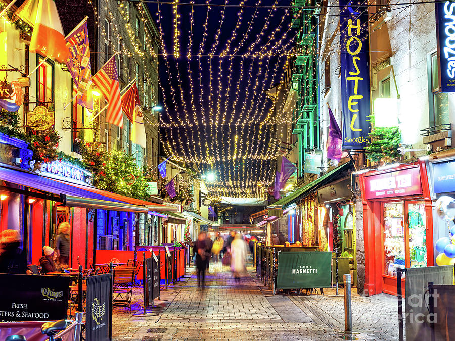 Quay Street Christmas Nights in Galway Photograph by John Rizzuto