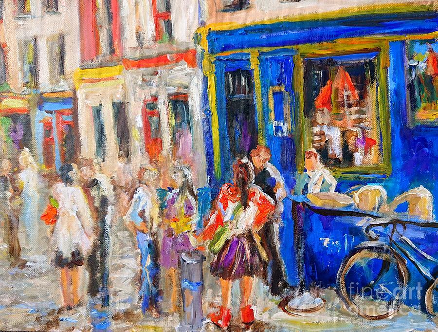 Quay Street Galway Ireland painting  Painting by Mary Cahalan Lee - aka PIXI