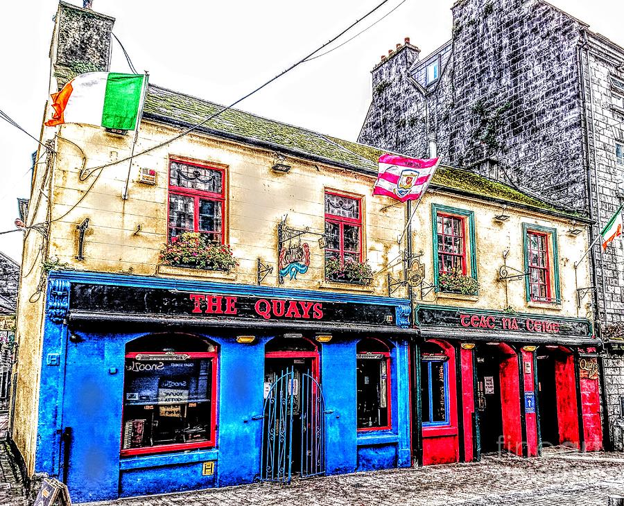 Quays pub Galway Ireland art Painting by Mary Cahalan Lee - aka PIXI