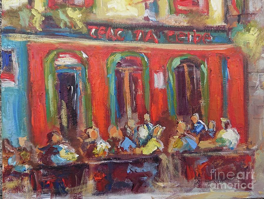 Quays pub Galway Ireland painting  Painting by Mary Cahalan Lee - aka PIXI