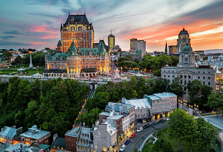 Quebec at dusk Photograph by Mircea Costina Photography