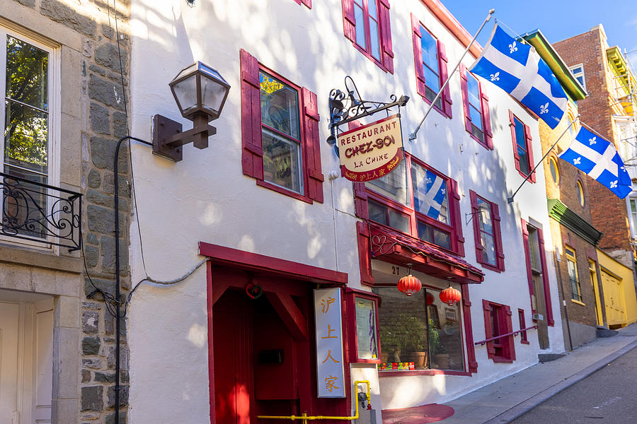 Quebec city downtown, social hub, shopping district, cafes and ...