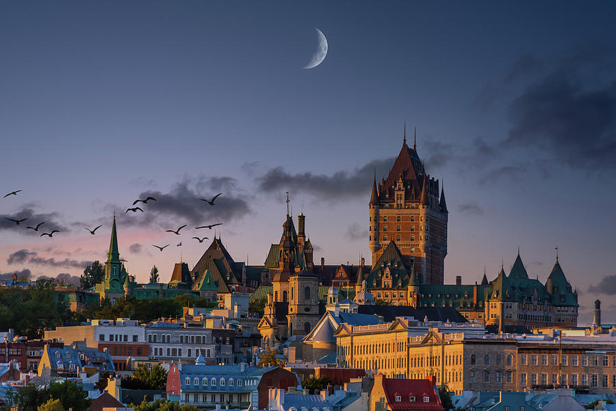 Quebec City in Blue Evening Light Photograph by Darryl Brooks