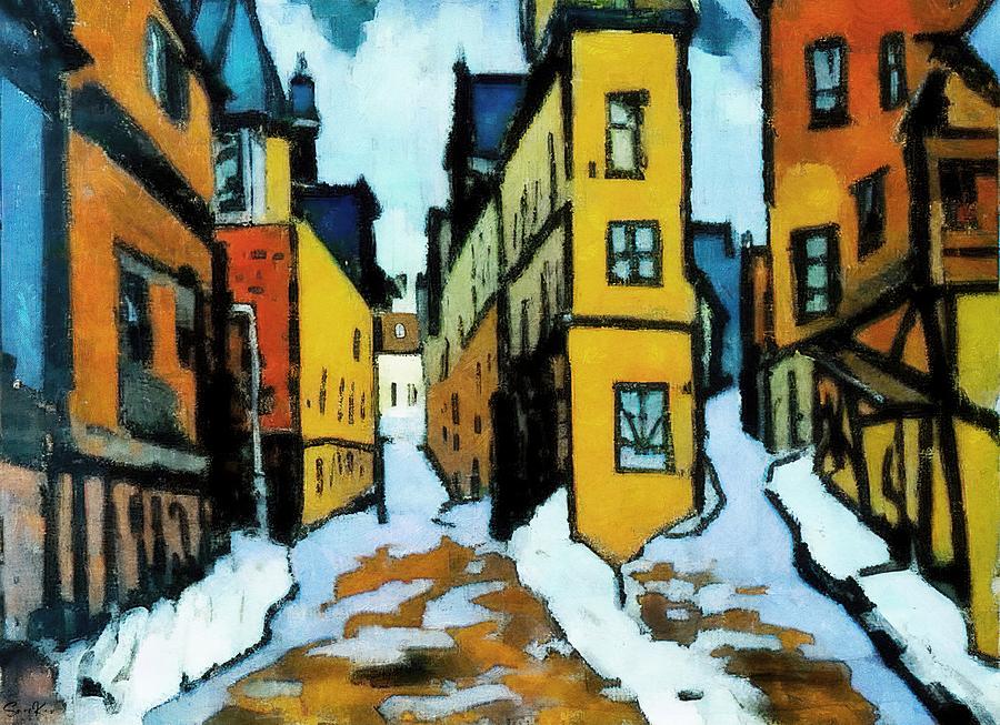 Quebec City street Digital Art by Samuel HUYNH Quebec City street Digital Art by Samuel HUYNH