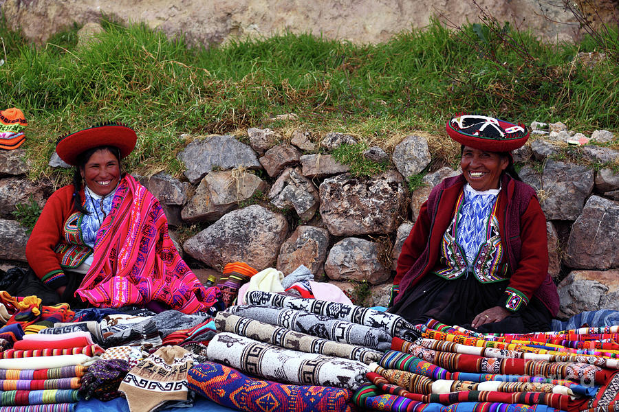 Quechua Woman At Chinchero Market Peru Photograph by James Brunker