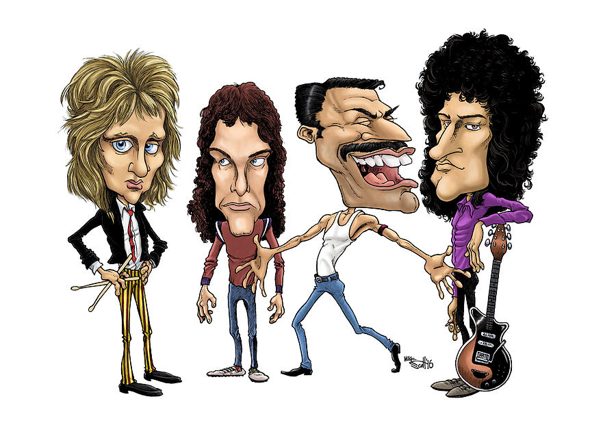 Queen, 1980 in color Drawing by Mike Scott