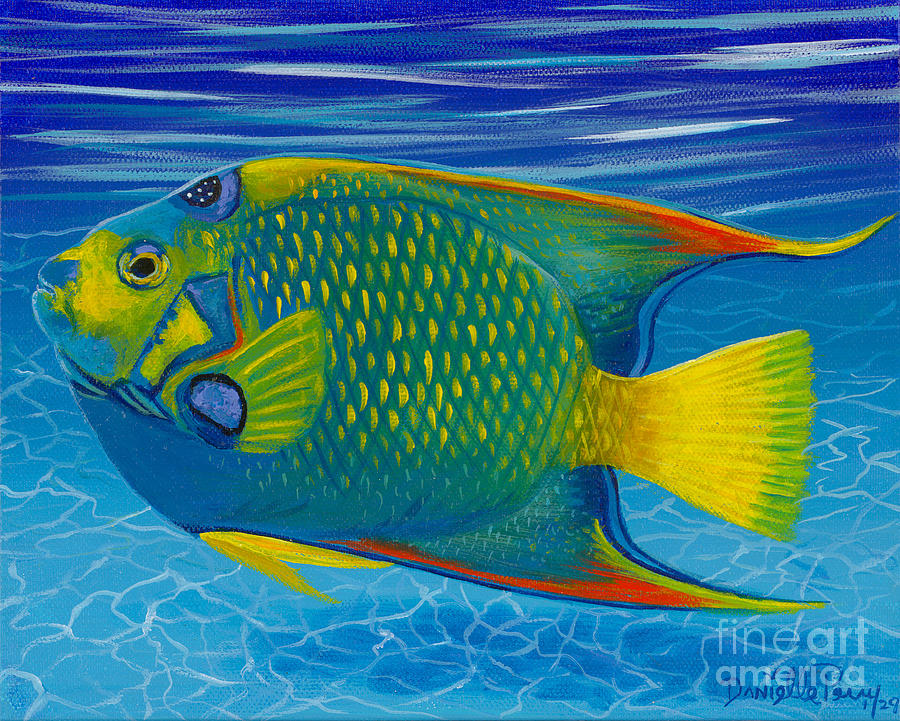 Queen Angelfish Painting by Danielle Perry
