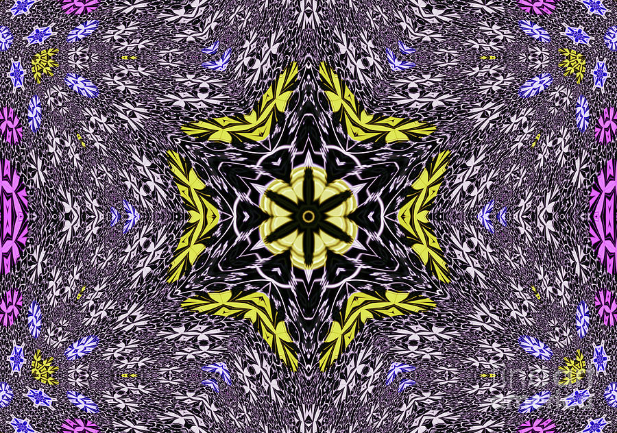 Queen Anne Lace Purple Kaleidoscope Digital Art by Charles Robinson