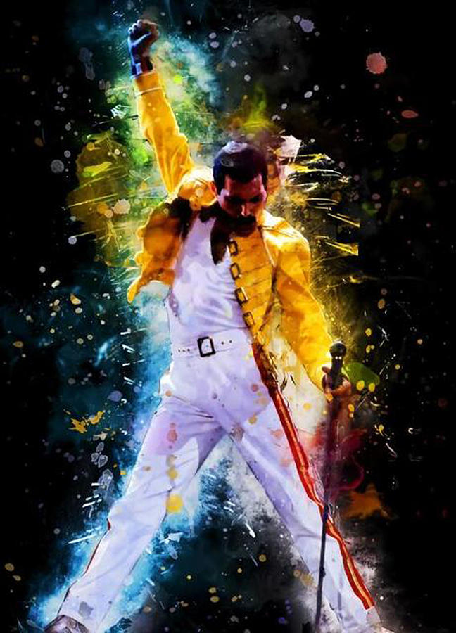 Queen band freddie mercury painting art Painting by Harry Stevenson ...