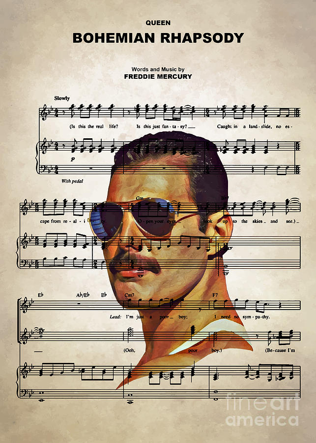 Queen Digital Art - Queen - Bohemian Rhapsody by Bo Kev