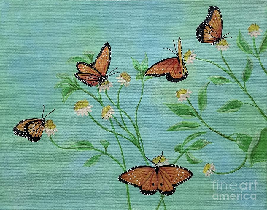 Queen Butterflies Painting by Jimmy Chuck Smith