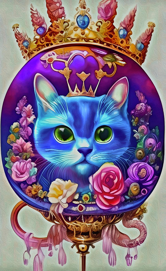 Queen Cat Mixed Media by Ann Leech