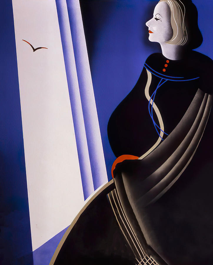 Queen Painting - Queen Christina, 1933, movie poster painting by Movie World Posters